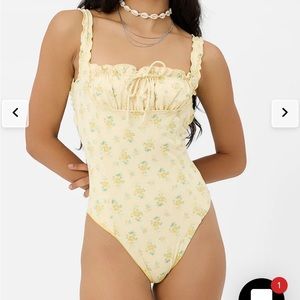 Frankie’s bikini fawn one piece in honeysuckle